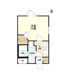 東急目黒線 奥沢駅 徒歩5分の賃貸マンション 3階1Kの間取り