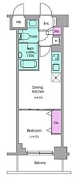 クレヴィアリグゼ西巣鴨 1DKの間取図画像