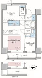 アーバネックス北上野 13階2LDKの間取り
