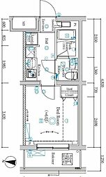 アゼストお花茶屋IV 3階1Kの間取り
