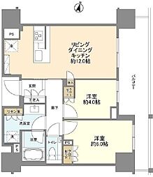 ブランズ本郷 5階2LDKの間取り