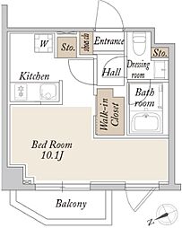 オルサス新江古田 4階ワンルームの間取り