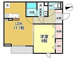セジュール緑町 1LDKの間取図画像