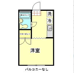 第2アベニュー八木 1Kの間取図画像