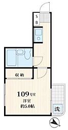 ライブコア川口27 1階1Kの間取り