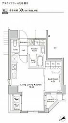 プラウドフラット浅草橋2 1LDKの間取図画像