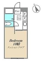Octet Bee 1階ワンルームの間取り