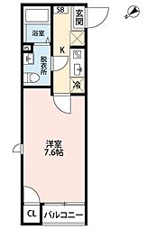 レガーロ藤崎 1Kの間取図画像
