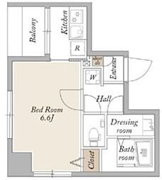 KDXレジデンス秋葉原II 4階1Kの間取り