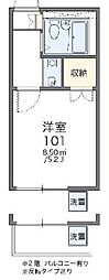 レオパレス白山第4 ワンルームの間取図画像