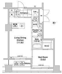 コンフォリア新川 10階1LDKの間取り