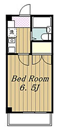 フレグラントY＆Y 2階1Kの間取り