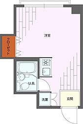 辻ビル 4階ワンルームの間取り