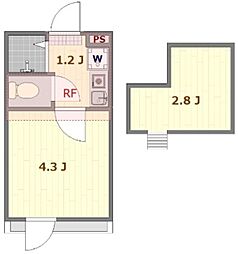 リヴィン南千住 1Kの間取図画像