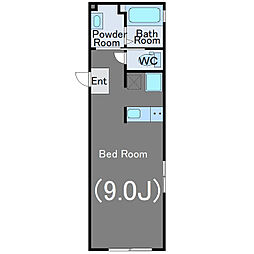 東急目黒線 西小山駅 徒歩6分の賃貸マンション 3階ワンルームの間取り