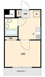 JLBグランエクリュ調布 4階1Kの間取り