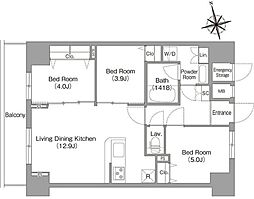 コンフォリア・リヴ南砂町EAST 3LDKの間取図画像