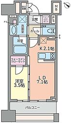 ドレッセ都立大学 1LDKの間取図画像