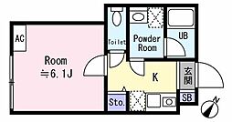 HORIMOTO15 1Kの間取図画像