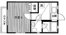 パラッツォ・クイント 2階1Kの間取り