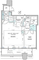 パークタワー勝どきサウス 1LDKの間取図画像