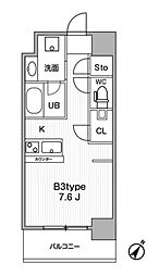 JMFResidence町田 ワンルームの間取図画像