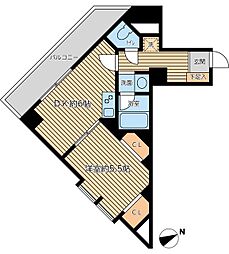 東京メトロ南北線 王子神谷駅 徒歩4分の賃貸マンション 14階1DKの間取り