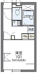 レオパレスアドミラブール 1Kの間取図画像
