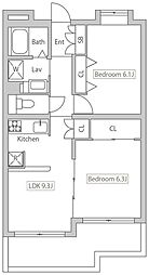 PLENDY-HILLS高幡不動 2階2LDKの間取り