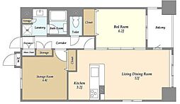 レクセルマンション上野松が谷 5階1SLDKの間取り