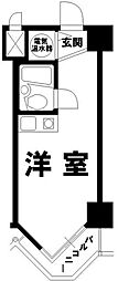上野アビタシオン ワンルームの間取図画像