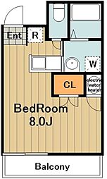 アンリシェール橋本A 1Kの間取図画像