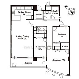 ＦＯＲＥＳＴ　ＶＩＥＷ　ＭＥＧＵＲＯ 1階3LDKの間取り