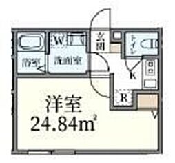 スノーフレークふちのべ 1階1Kの間取り