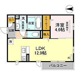 コンフォートキューブ 1LDKの間取図画像