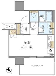 ブリリアタワー浜離宮 ワンルームの間取図画像