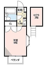 アーバンヒルズT&M 1Kの間取図画像