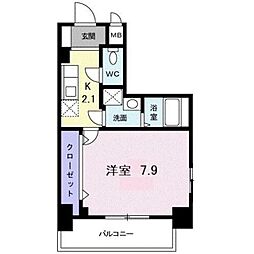 メルヴェーユ 1Kの間取図画像