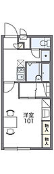 レオパレスCEREZO 1Kの間取図画像