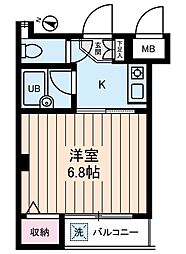 アヴェニール高井戸 2階1Kの間取り