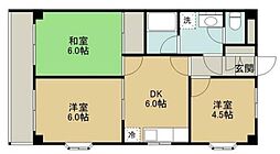 カーサ千代田 2階3DKの間取り