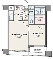 人形町デュープレックスリズ 12階1LDKの間取り