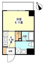 サンクレスト弐番館 1Kの間取図画像