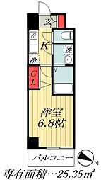 都営新宿線 瑞江駅 徒歩9分の賃貸マンション 3階1Kの間取り