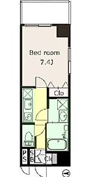 東武東上線 下赤塚駅 徒歩5分の賃貸マンション 2階1Kの間取り
