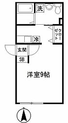 モデュロール吾妻橋 2階1Kの間取り