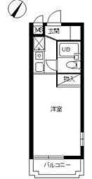 スカイコート阿佐ヶ谷2 ワンルームの間取図画像