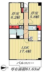 グランシャリオ 2LDKの間取図画像