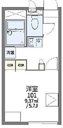 レオパレスエクレール君塚 1Kの間取図画像