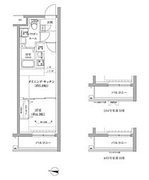 RELUXIA中野江古田 1DKの間取図画像
